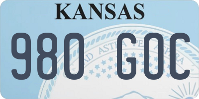 KS license plate 980GOC