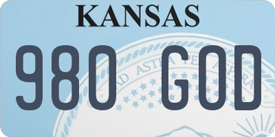 KS license plate 980GOD