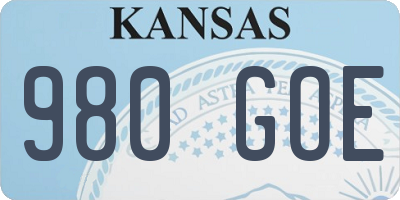 KS license plate 980GOE