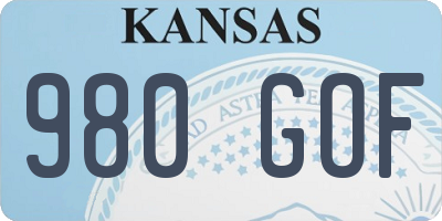 KS license plate 980GOF