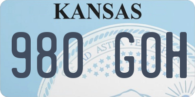 KS license plate 980GOH