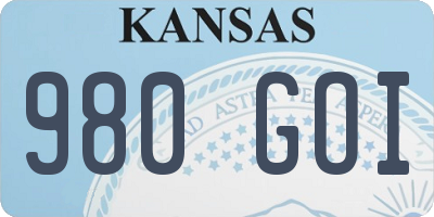 KS license plate 980GOI