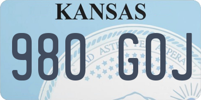 KS license plate 980GOJ