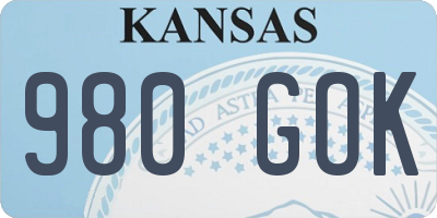 KS license plate 980GOK