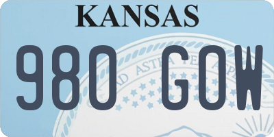 KS license plate 980GOW