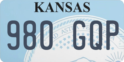 KS license plate 980GQP