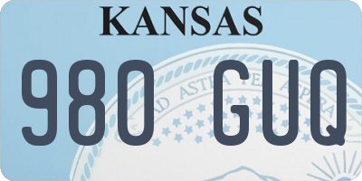 KS license plate 980GUQ