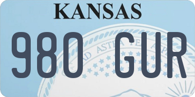KS license plate 980GUR