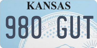 KS license plate 980GUT