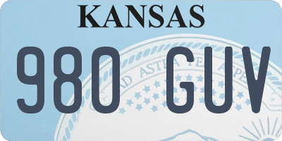KS license plate 980GUV