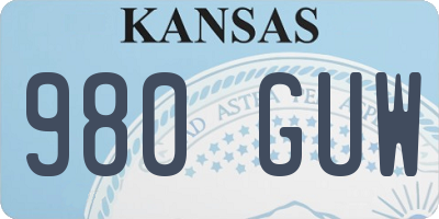 KS license plate 980GUW