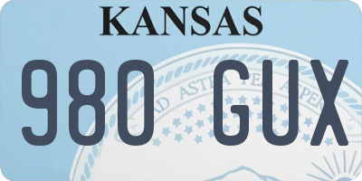 KS license plate 980GUX