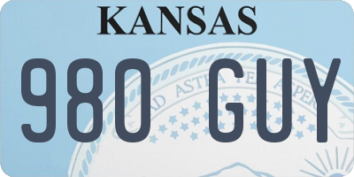 KS license plate 980GUY