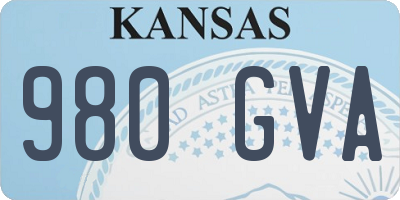 KS license plate 980GVA