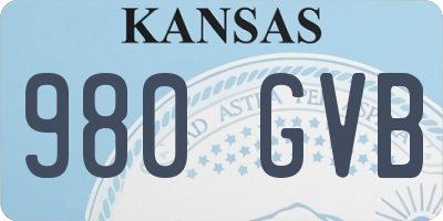 KS license plate 980GVB