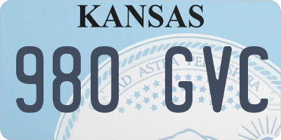 KS license plate 980GVC