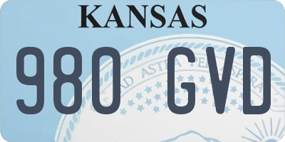 KS license plate 980GVD