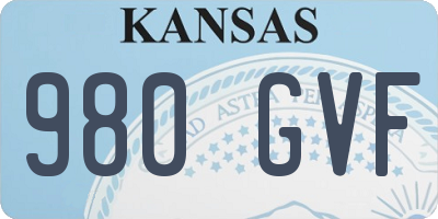 KS license plate 980GVF