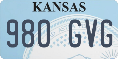 KS license plate 980GVG