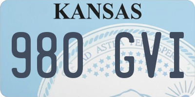 KS license plate 980GVI