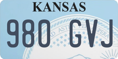 KS license plate 980GVJ