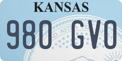 KS license plate 980GVO