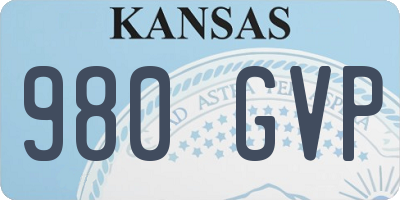 KS license plate 980GVP