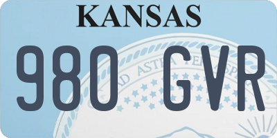 KS license plate 980GVR