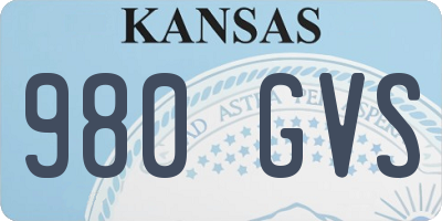 KS license plate 980GVS