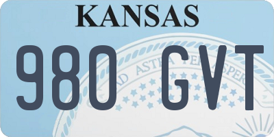 KS license plate 980GVT