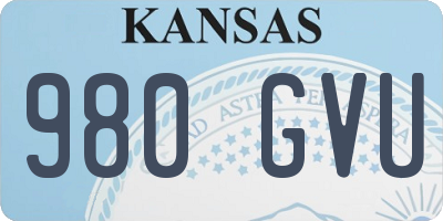 KS license plate 980GVU