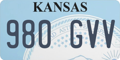 KS license plate 980GVV
