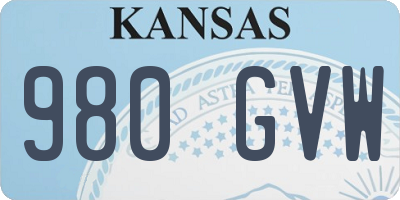 KS license plate 980GVW