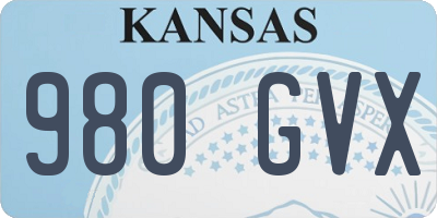 KS license plate 980GVX