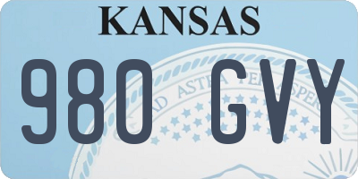 KS license plate 980GVY