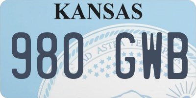 KS license plate 980GWB