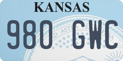 KS license plate 980GWC