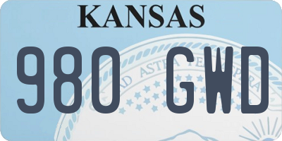 KS license plate 980GWD