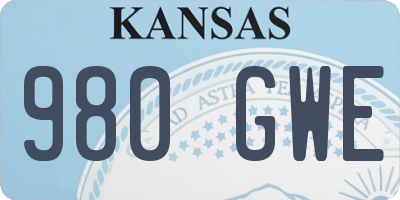 KS license plate 980GWE