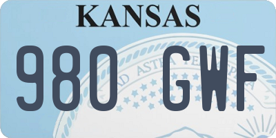 KS license plate 980GWF
