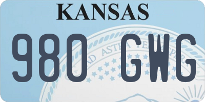 KS license plate 980GWG