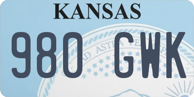 KS license plate 980GWK