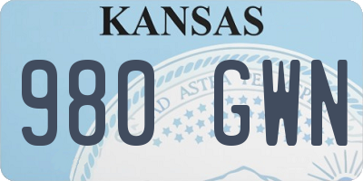 KS license plate 980GWN