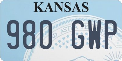 KS license plate 980GWP