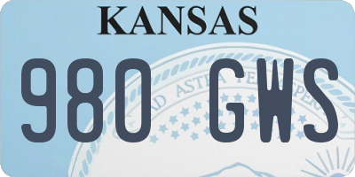 KS license plate 980GWS