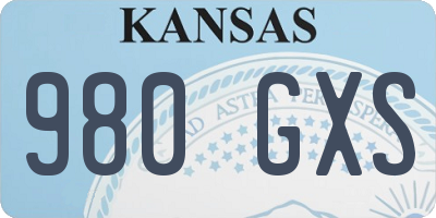 KS license plate 980GXS