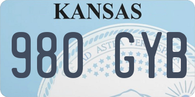 KS license plate 980GYB