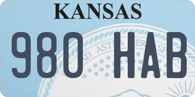 KS license plate 980HAB