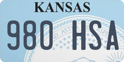 KS license plate 980HSA