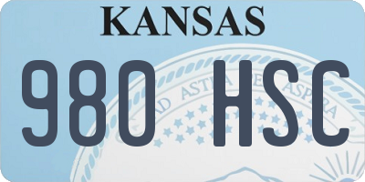 KS license plate 980HSC